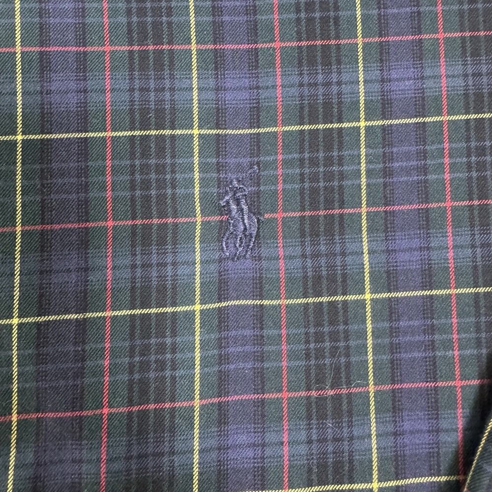 Polo Ralph Lauren Blake Button Down Shirt Mens XL Navy Blue Plaid Preppy Classic - Picture 3 of 6